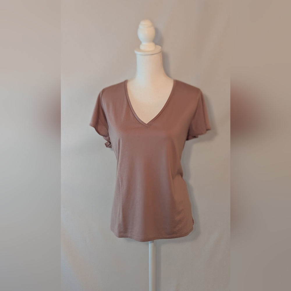 Madewell Crawford Flutter Sleeve Tee Size XXL Vintage Petal Pink/Mauve NWT - Picture 6 of 13